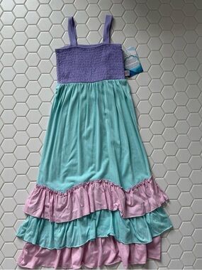 Disney Purple & Aqua Tiered Ruffle Maxi Dress